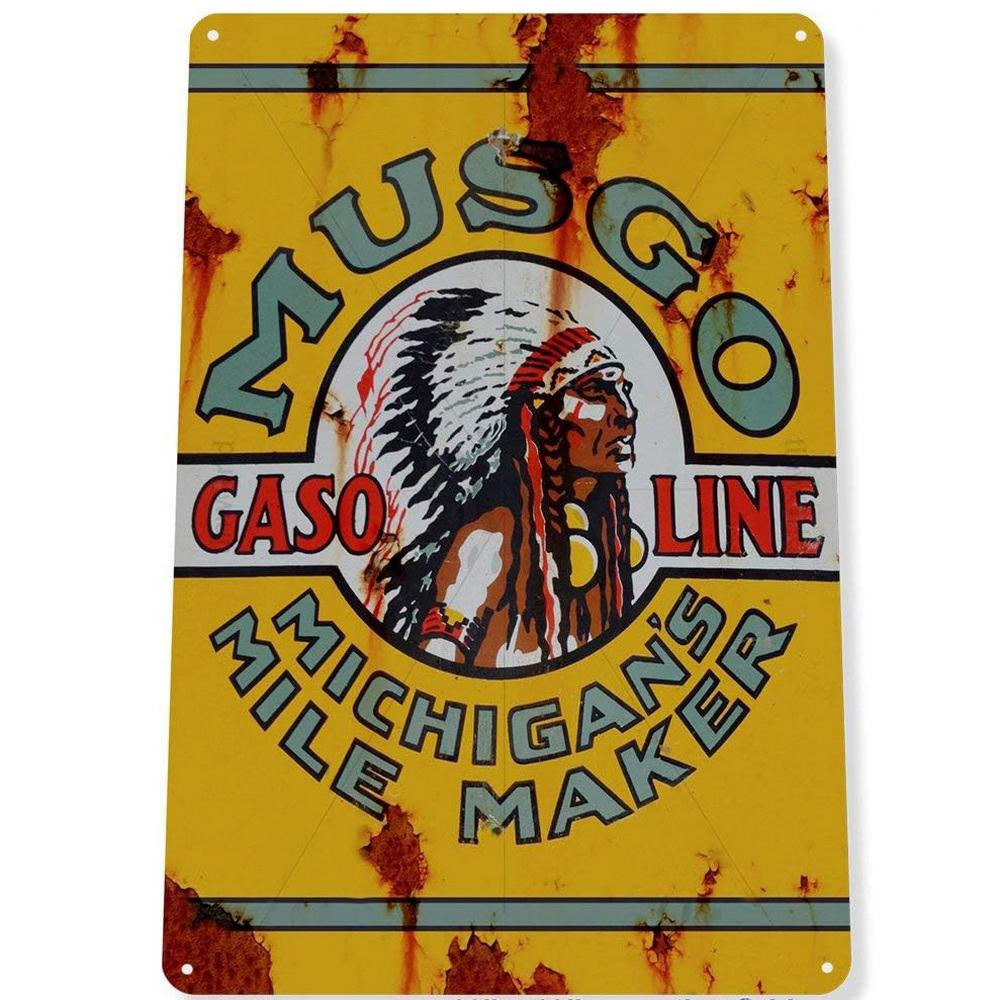 Metal Tin Signs Gasonline Motor Oils Wall Decoration Plaque Vintage Poster Iron Painting for Man Cave Home Cafe Garden Club Bar