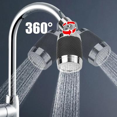 Universeller Wasserhahn 360 Grad drehbarer Wasserhahnfilter 3 Modi Spitze Wassersprudelhahn Spritzschutz Sparer Küchenzubehör