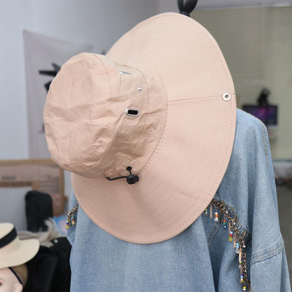 Waterproof Wide Brim Sun Hat UV Protection Drawstring Bucket Hat Men's and Women's Hat  Travel