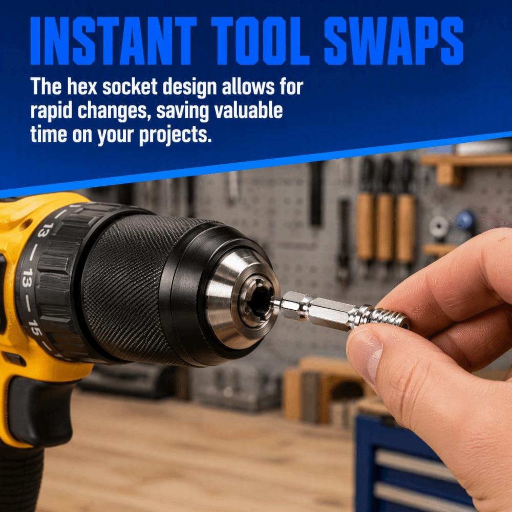 5pcs Threaded Design Hex Socket Adapter Hexagonal Socket Screw Shaft Converter  Woodworking Tasks