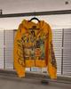 Cardigan con cappuccio alla moda hip-hop streetwear retro americano con stampa di lettere, maglione sportivo ampio Harajuku