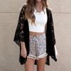 ZANZEA Womens Summer See-Through Lace Cardigan Cover Up Blouse