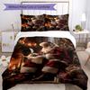 3pcs Christmas Santa Claus Bedding Set Duvet Cover Closure Includes 1 Duvet Cover & 2 Pillowcases, Soft and Comfortable for All Seasons.