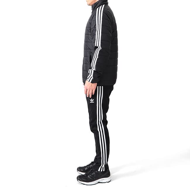Adidas XL Black Quilted Jacket with Stand Collar and Three Stripes Men's (HL9212)