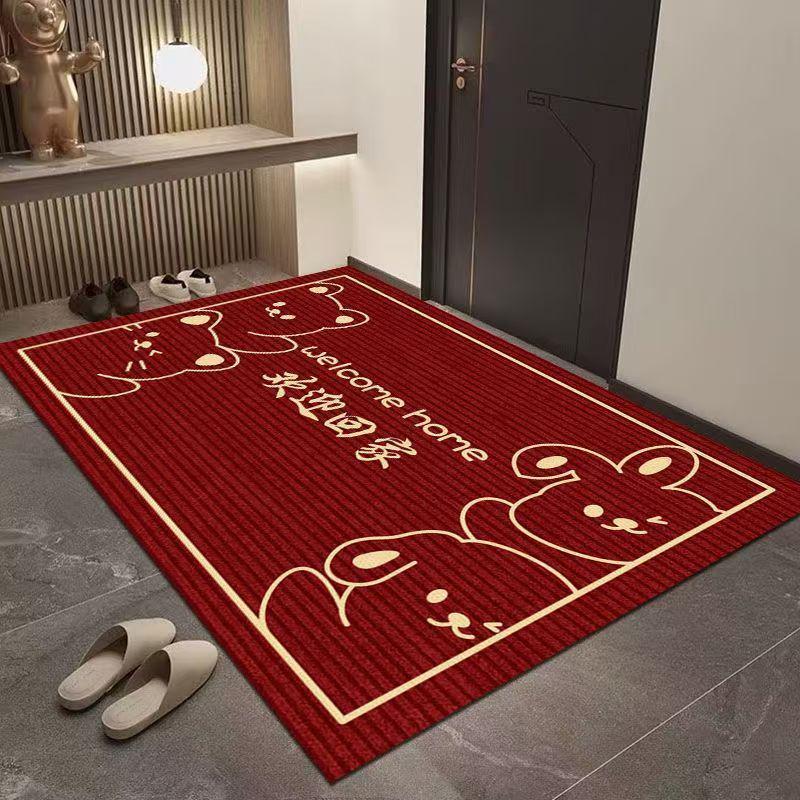 Chinese Style Red Non-slip Festive Entrance Door Mat