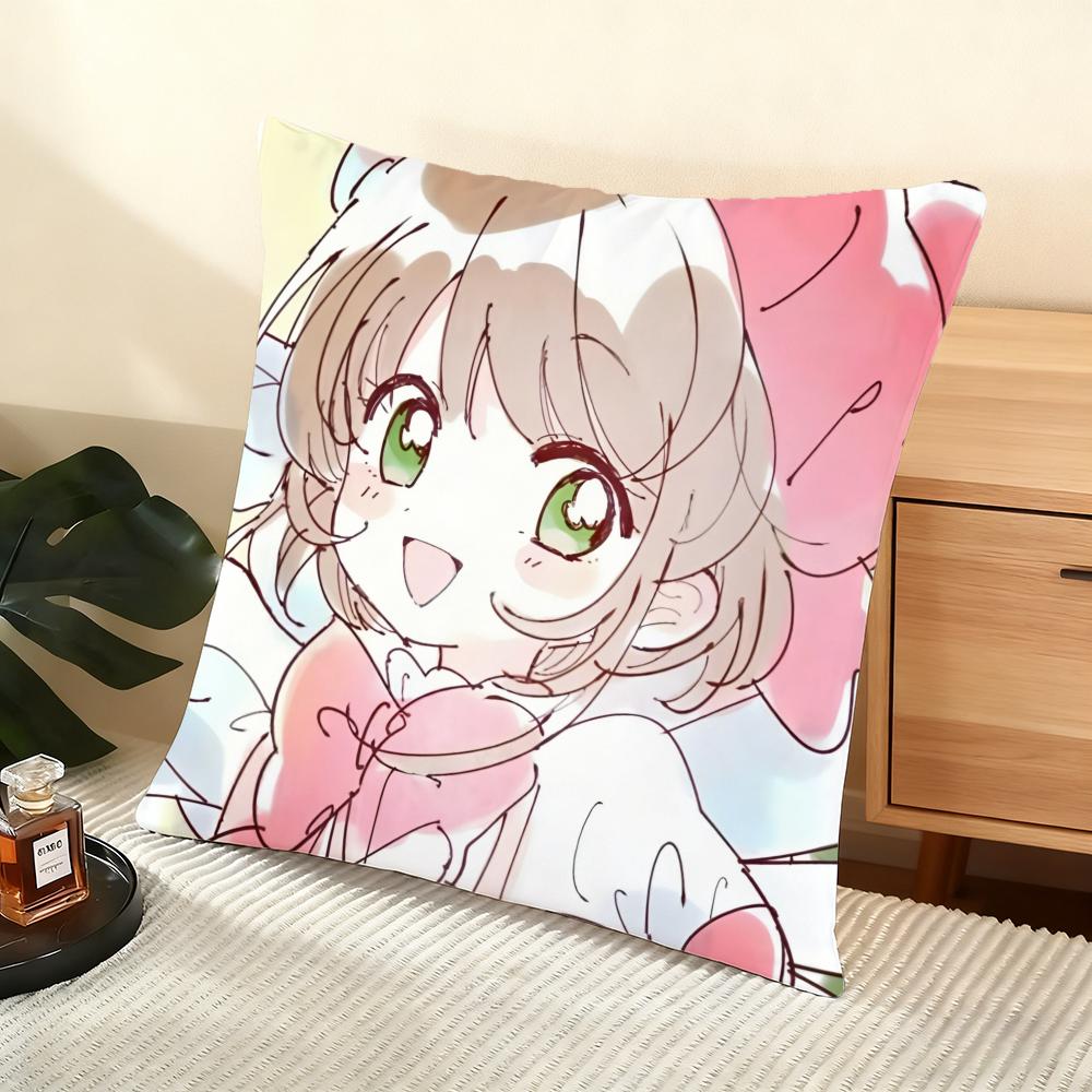 CCardcaptor SSakura Cushion Cover Soft Short Plush Pillow Cover Smooth Cozy Texture Aesthetic Cushion Case Home Decor