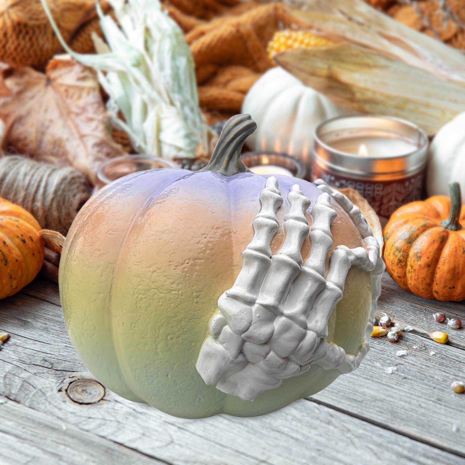 

Halloween Pumpkin Decoration Home Decor Statue for Bedroom Living Room Coffee Table Centerpiece Display Ornament Bookshelf жёлтый