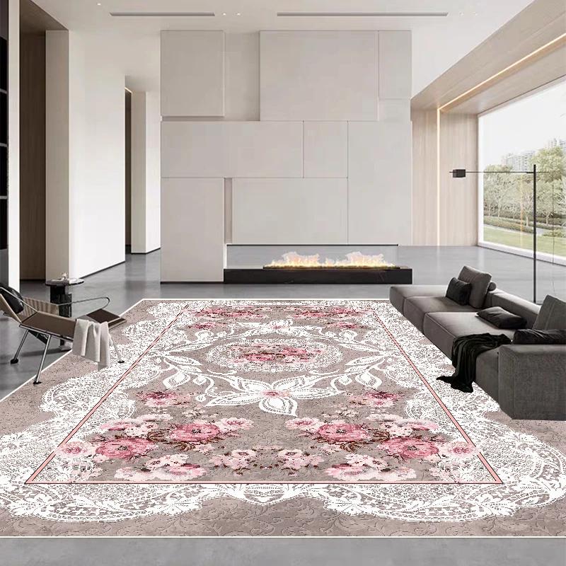 European Style Big Living Room Carpets Home Decoration Luxury Bedroom Rug Lounge Non-slip Room Decoration Home Mats Customizable