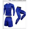 Mens Quick-Dry Athletic Set: Compression Running Pants Long-Sleeve Tee Gym Basketball Outdoor Fitness