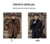 Men's Trendy Mid-Length Down Jacket with Thick Rabbit Fur Lining