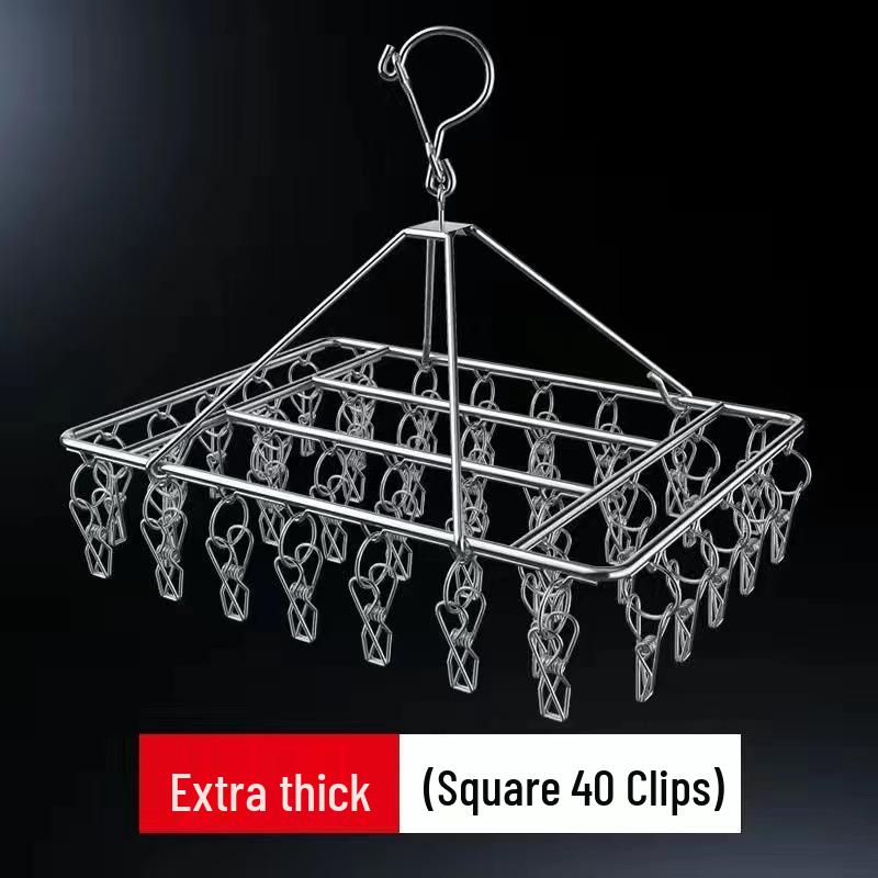 

Круглая вешалка из нержавеющей стали с прищепками для сушки носков и нижнего белья - Детский крючок, Многофункциональное бытовое использование