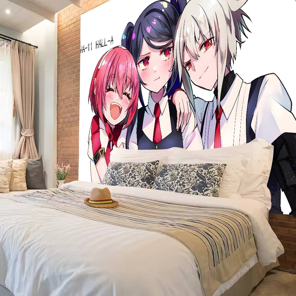 Hot Cool Game Va-11 Hall-A Tapestry Decoration Bedroom Dormitory Background Cloth Holiday Home Party Living Room Club Tapestry