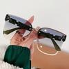 1PCS New High-end Trendy Sunglasses Metal Frameless Sliced Women's Fashionable UV Resistant Sunglasses