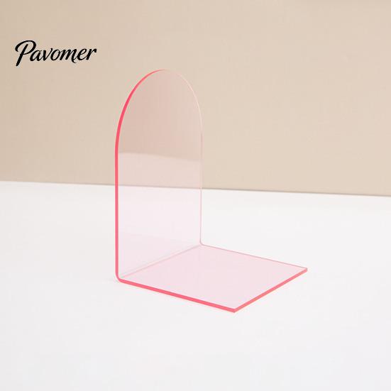Non Scratch Book Ends for Bookshelves 1 Pair Acrylic Bookends, Clear Holders Shelves, Decorative Arch Home Library Storage Supplies Stopper, Bookshelf