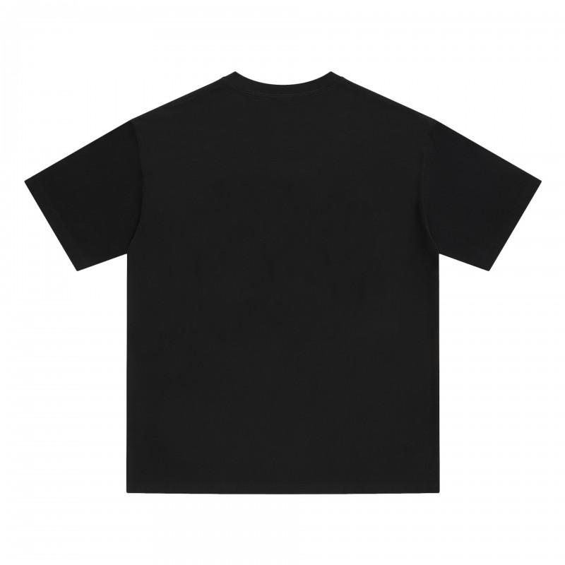 Unisex Loose Fit Cotton T-Shirt With Purple Letter Print Casual Top Teens Adults