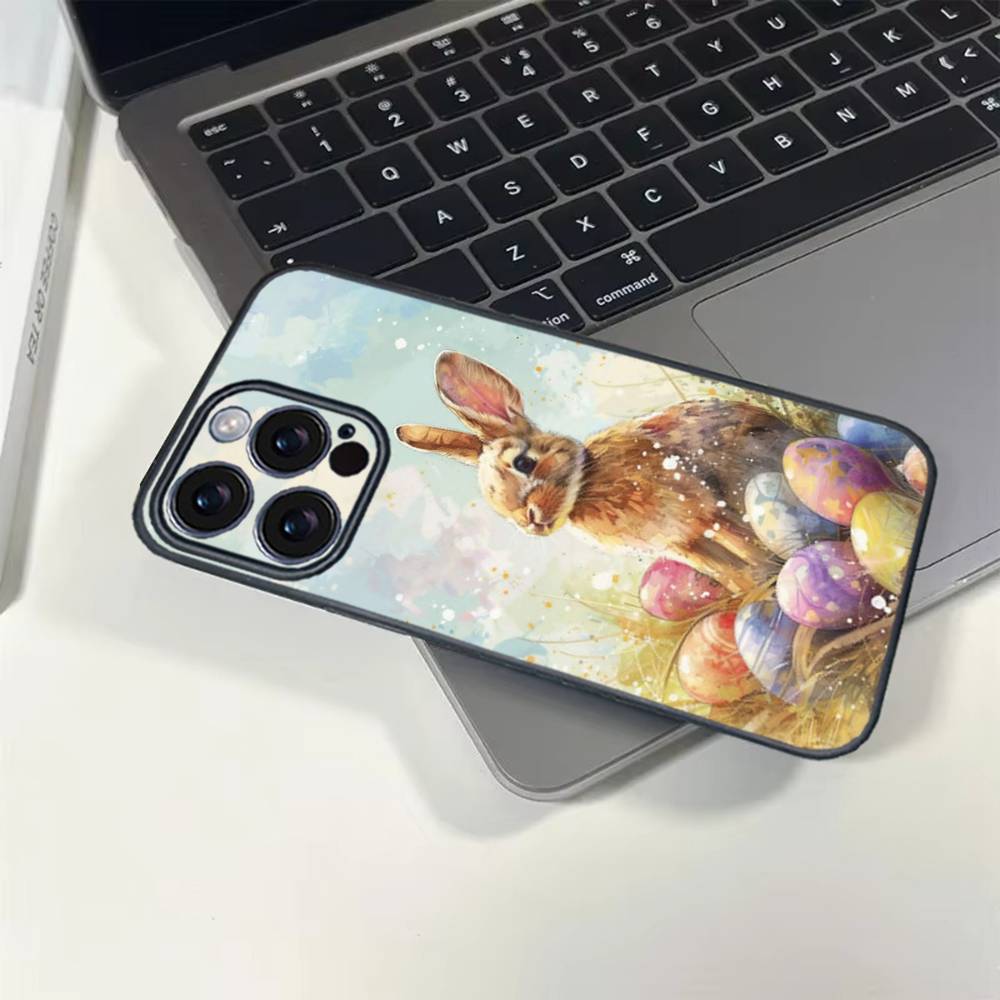 1PC Easter Bunny Eggs Phone Case For iPhone 16 15 14 13 12 17 PRO MAX PLUS Mini TPU Soft To Skin-friendly Case
