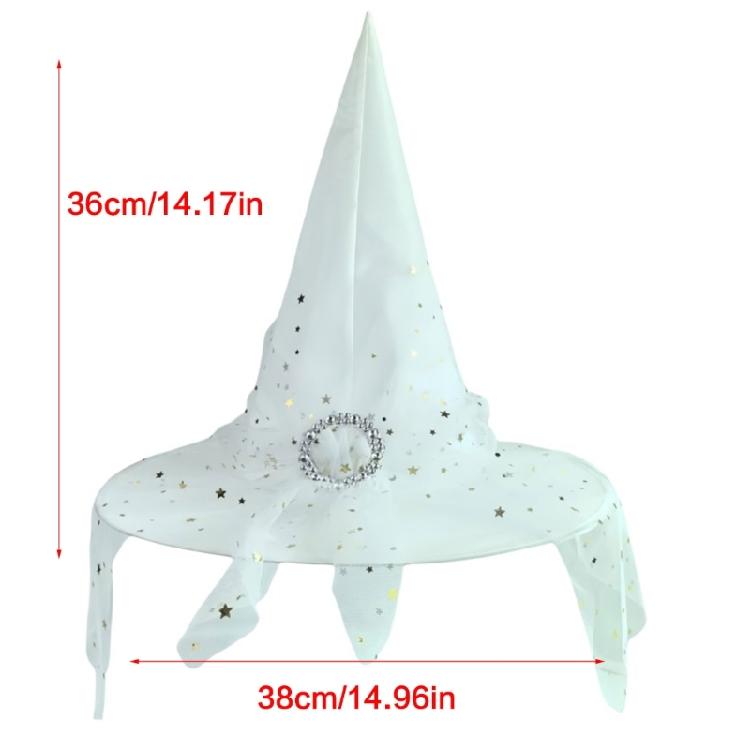 Durable Polyester Witch Hat For Halloween Celebrations Adjustable Comfortable Fit Lightweight Costume Accessory Kids Adults