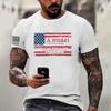 Men's Fashion Casual Short Sleeve Round Neck Independence Day Flag T-Shirt Top