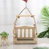 Durable Wooden Hanging Bird Feeder Chair Design Rest Stand Bird Food Container Large Capacity Decorative Wildlife Habitat Yard