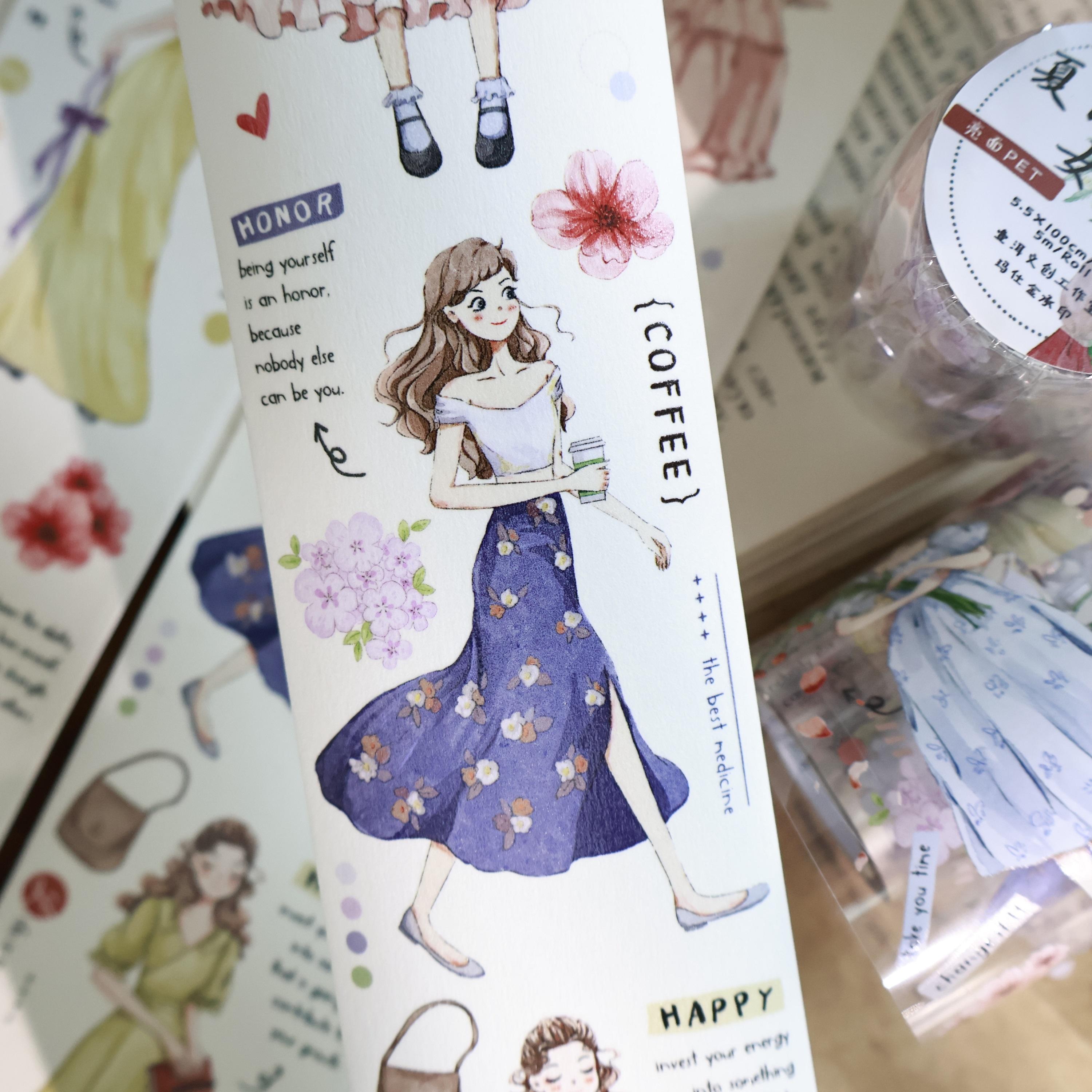 YiEr New [Summer Girl] PET Washi Tape Journal Sticker 5m