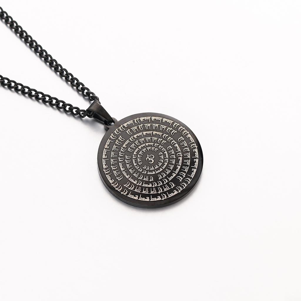 Necklace Jewelry Retro Yoga Symbol Round Plate Pendant Diy Accessories Men's Necklace