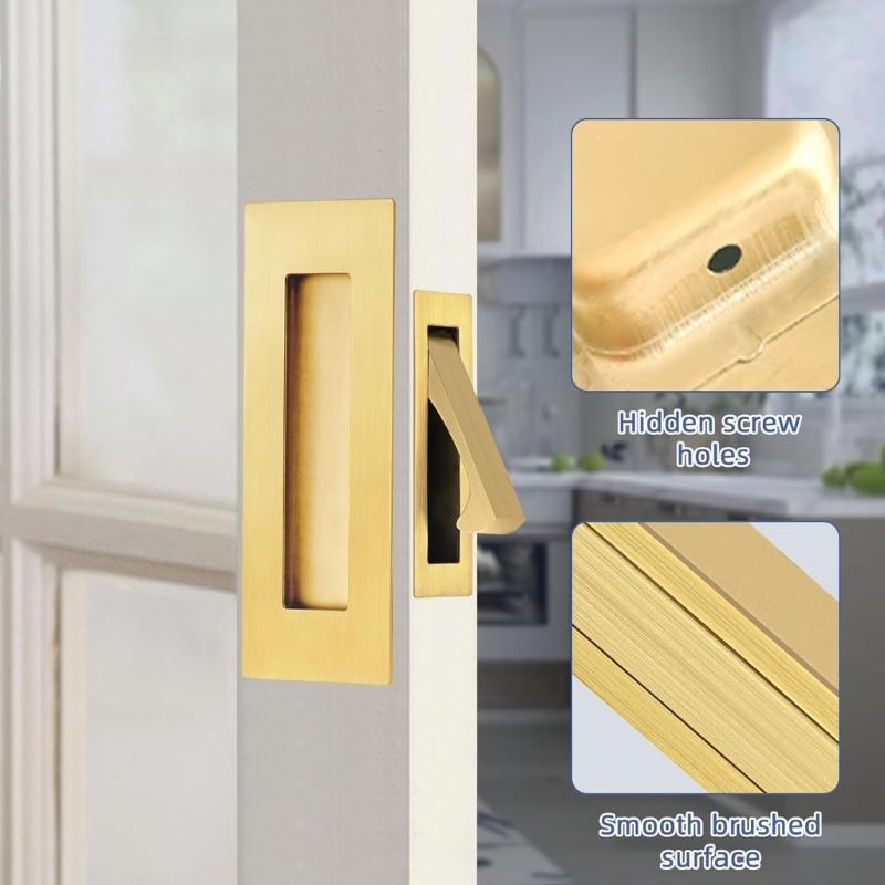 Maniglia per Porta Scorrevoli in Acciaio Inossidabile Maniglia a Incasso per Armadio Maniglie a Incasso per Porte Ferramenta per Mobili Facile da Installare