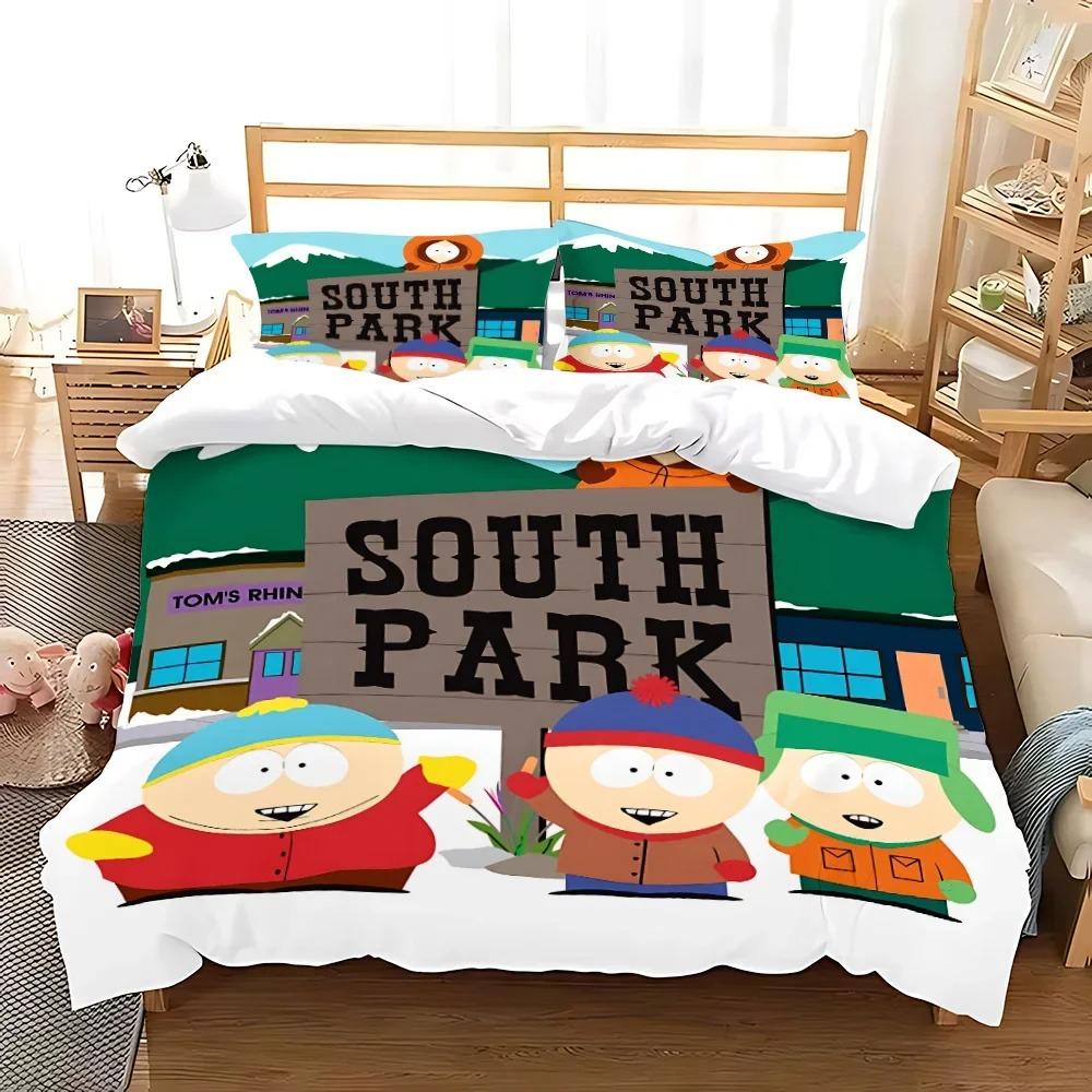 Catroon Duvet Cover Set S-South P-Park Bedding Set Kids Boy Girl Bedroom Decoration 2/3piece set Single Double Large Sizes Gift