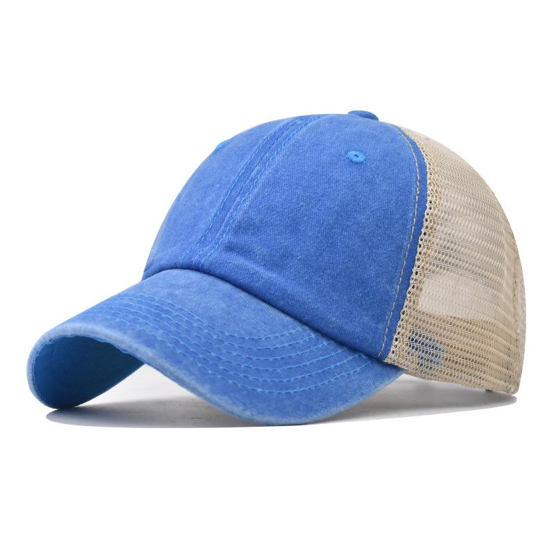

New summer versatile comfortable mesh cap baseball cap men s women s outdoor breathable duckbill cap Adjustable&Adult озеро синий