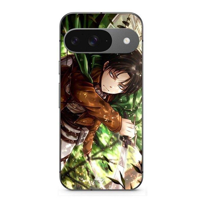 Coque pour Google Pixel 9 attaque titans levi ackerman noir