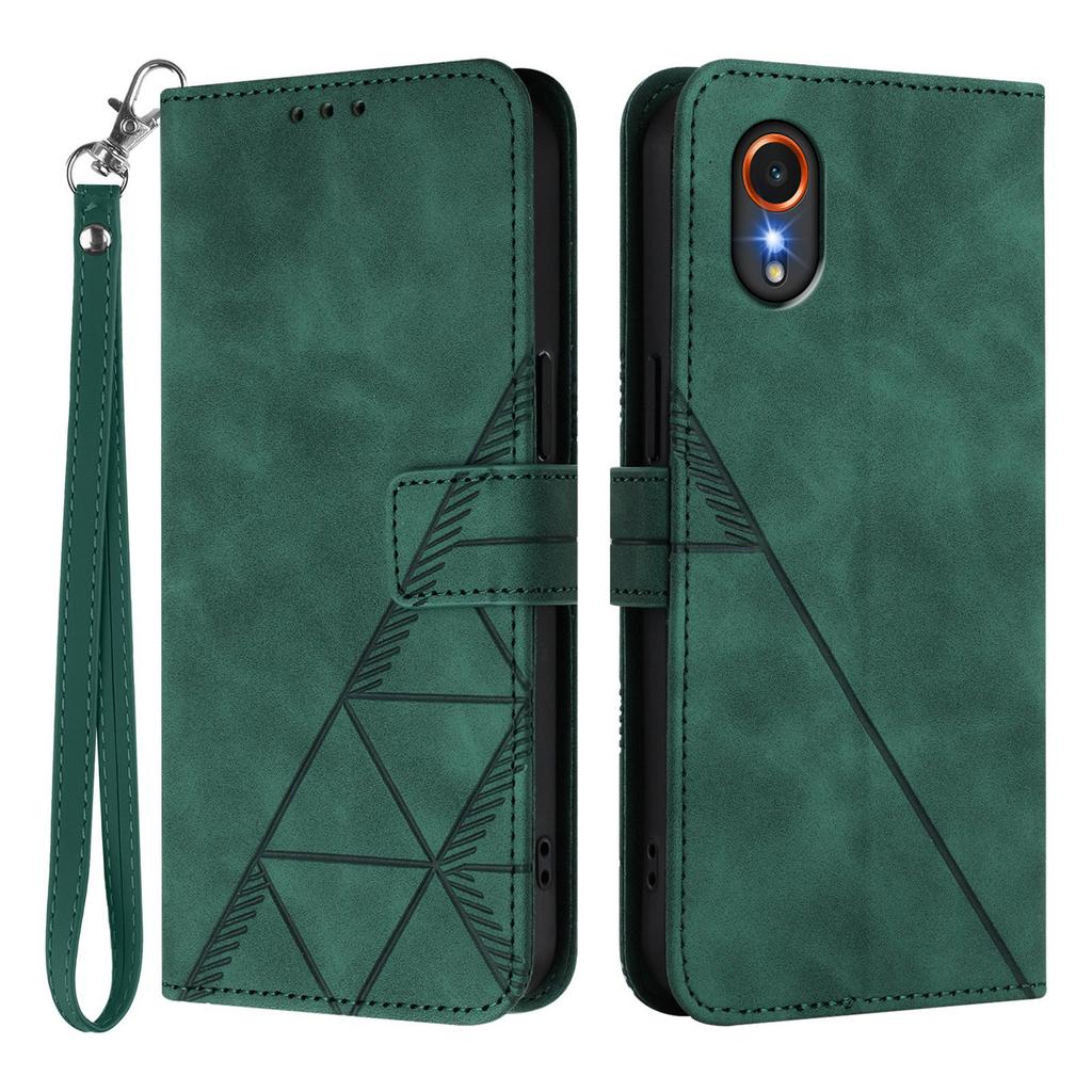 For Samsung Galaxy Xcover7 Leather Case with Hand Strap Wallet Stand Phone Cover