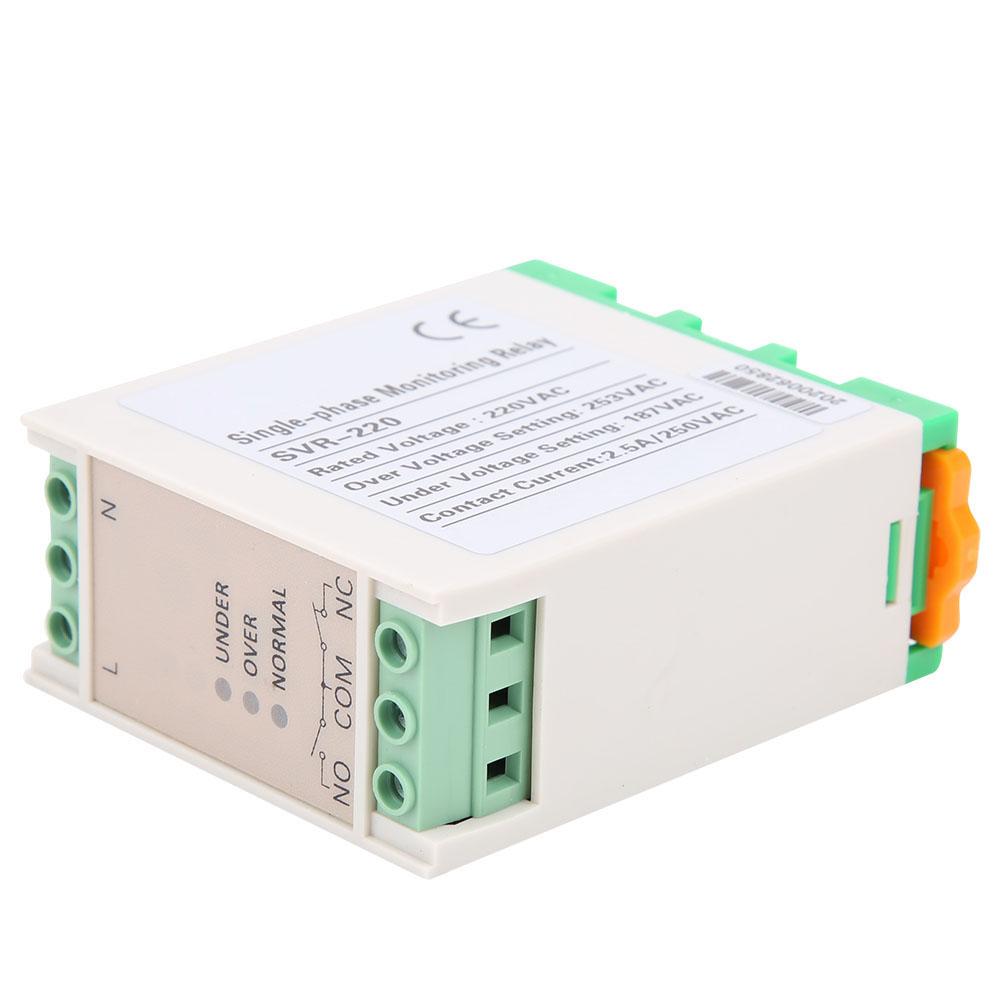 SVR220 SinglePhase Voltage Monitoring Relay 3LEDs Overvoltage Undervoltage Protection Device