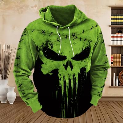 New In Sweatshirts Punk 3D Skull Print Vintage Sport Street Bike Running Unisex Graphic Hoodies Fall Gym Long Sleeves T-Shirt