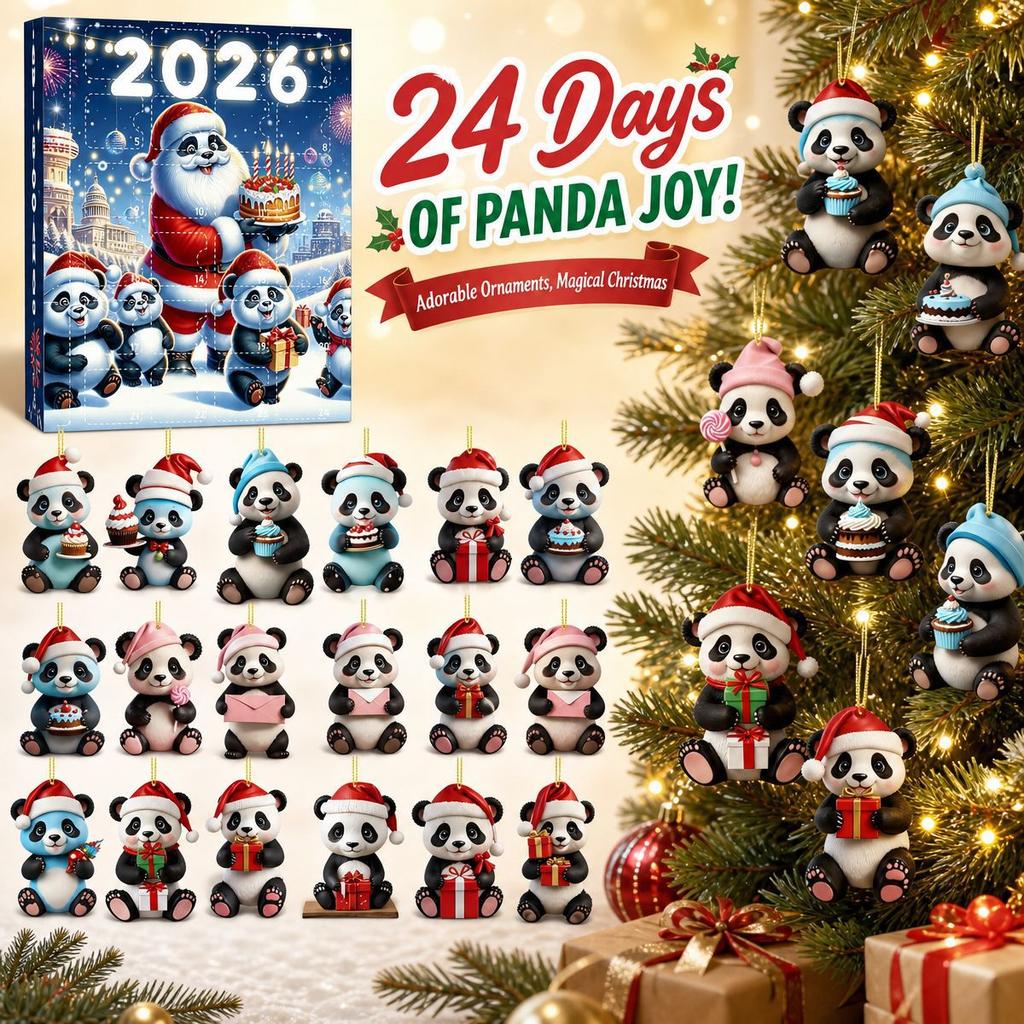 New product cartoon panda acrylic charm holiday calendar gift box toy