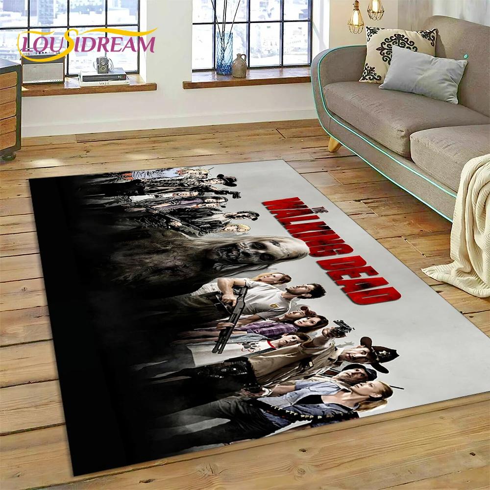 3D The Walking Dead Lincoln TWD TV Teppich für Wohnzimmer Schlafzimmer Heimdeko, Bodenmatte Rutschfest Dekoration für Sofa Fußmatte