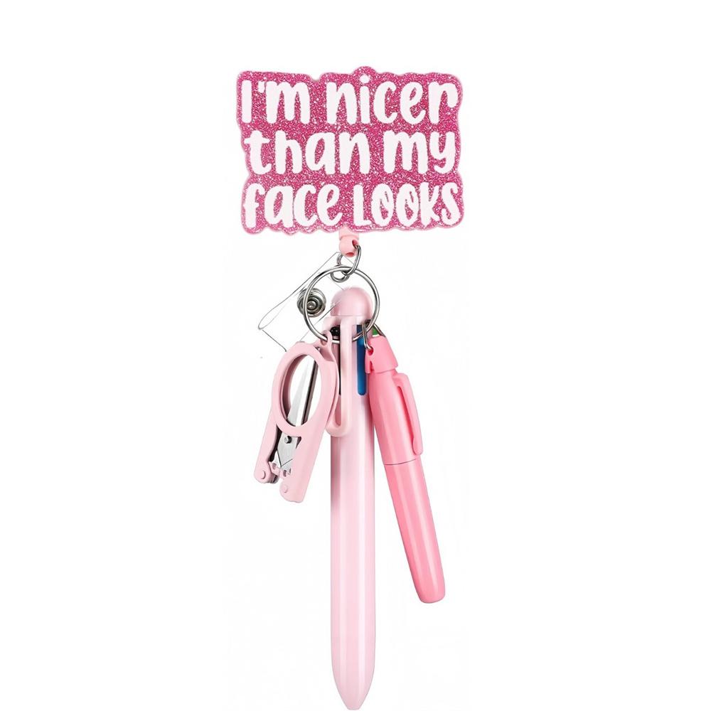 1 set Mini Highlighter Badge Reel Pen Nurse Pens Set School Hospital Student Nurse Ball Pen Nurse s Day Gift