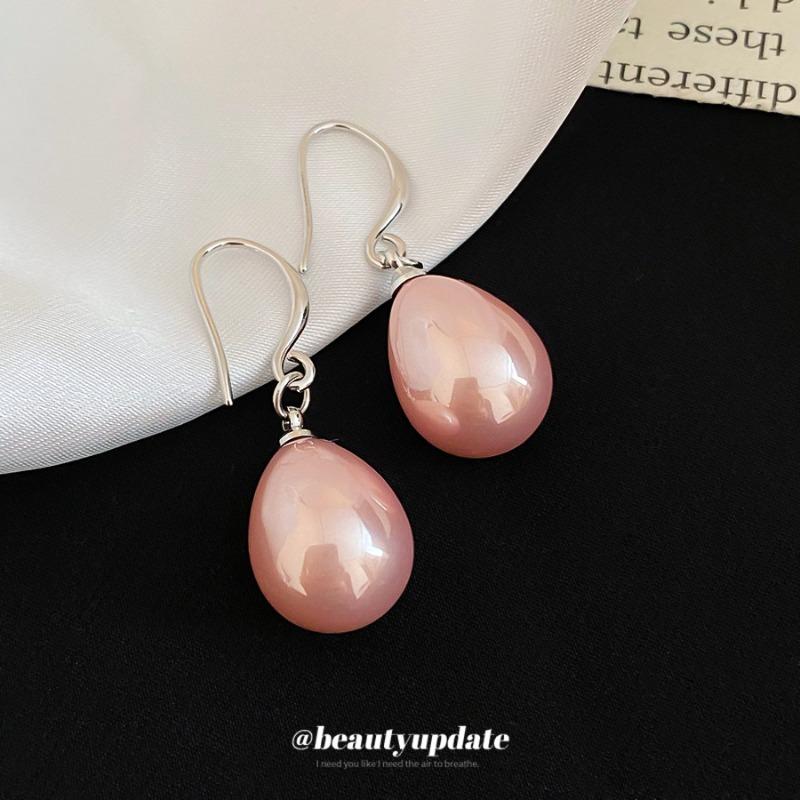 Pearl water drop pendant ear hook retro simple fashion niche temperament earrings light luxury high-end earrings wholesale women