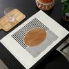 Kreativní abstraktní vzor linek Potisk Lněné podložky na jídelní stůl Kuchyňské prostírání 30x45cm Podložky pod hrnky Podložka pod misku/hrnek