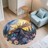 Watercolor Flower Animals,Round Area Rug,Carpet Rug for Living Room Bedroom Sofa Playroom Decor,Non-slip Floor Mat