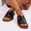 Women's slippers summer new flat-bottomed casual retro sandals one-word large size