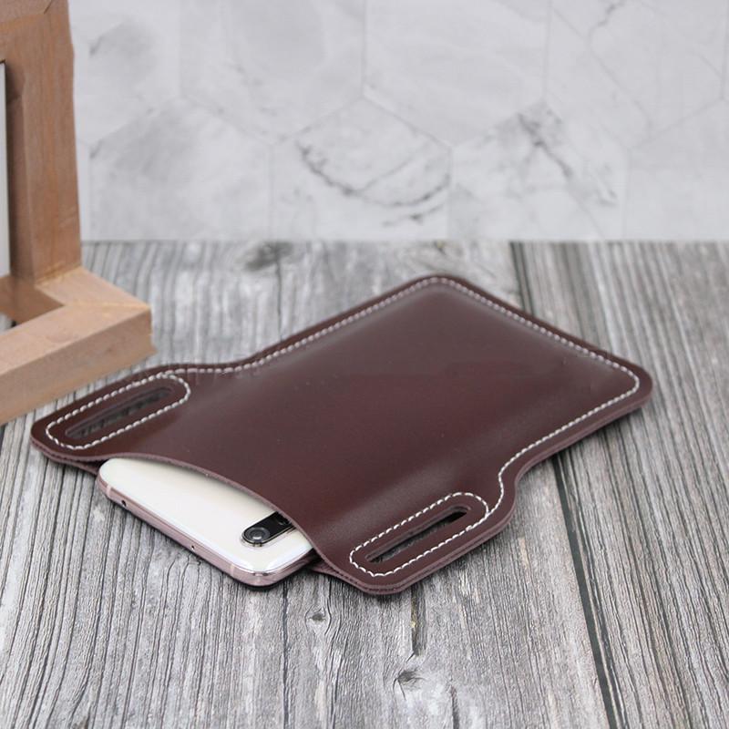 Waist-Hanging Leather Mobile Phone Pocket, Outdoor Anti-Lost Waist-Hanging Mobile Phone Protective Cover