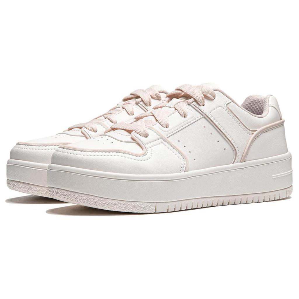 Li Ning Cheese Slip Resistant Abrasion Resistant Low Top Skateboard Shoes Women's White Purple AGCU104-2