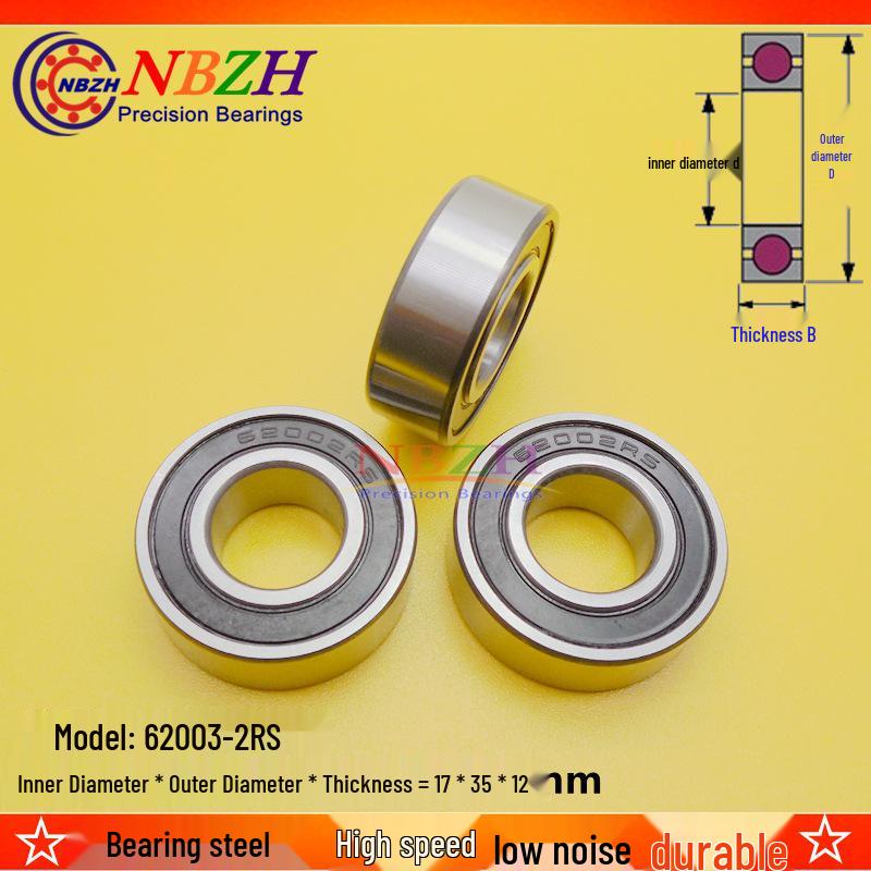 

62003 Thickened Deep Groove Ball Bearing - 17x35x12mm 2RS/ZZ Standard