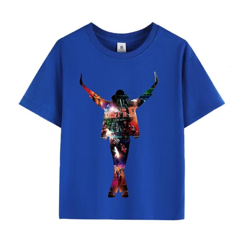 Kids Michael Jackson Rock N Roll T-Shirt Children's Fashion Crew Neck Top Summer Casual Clothes for Baby Boys And Girls