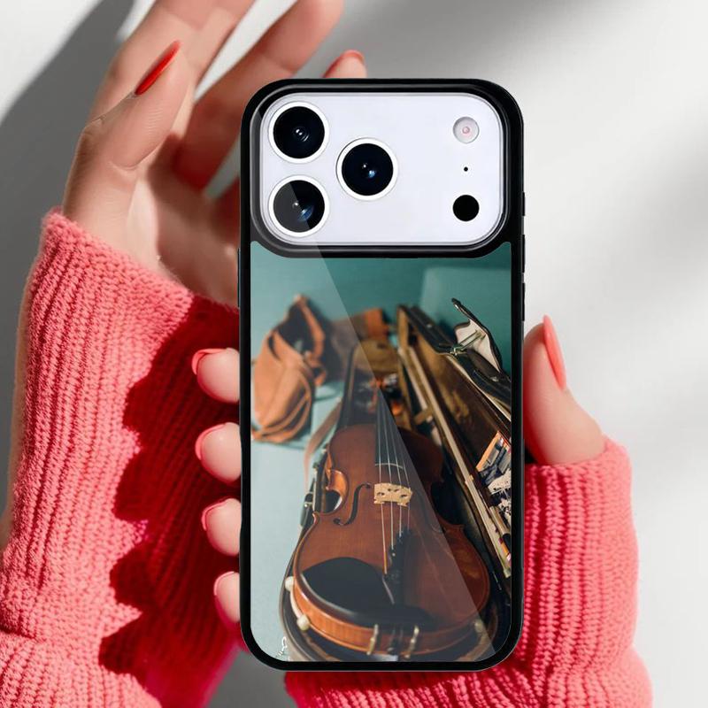 Musical Violin Guitar Phone Case for iPhone 17 Air 16e 15 14 13 Pro Max Back Cover for 12 11 Pro Coque