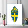Sweden national football logo Pattern  3pcs 100% Round Full Drill 5D DIY Diamond Painting Embroidery Cross Stitch Rhinestone Décor