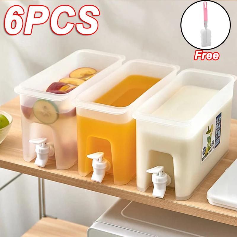 3.5L Large Capacity Cold Water Pitcher Cold Kettle with Faucet In Refrigerator Iced Beverage Dispenser Refrigerator and Spigot