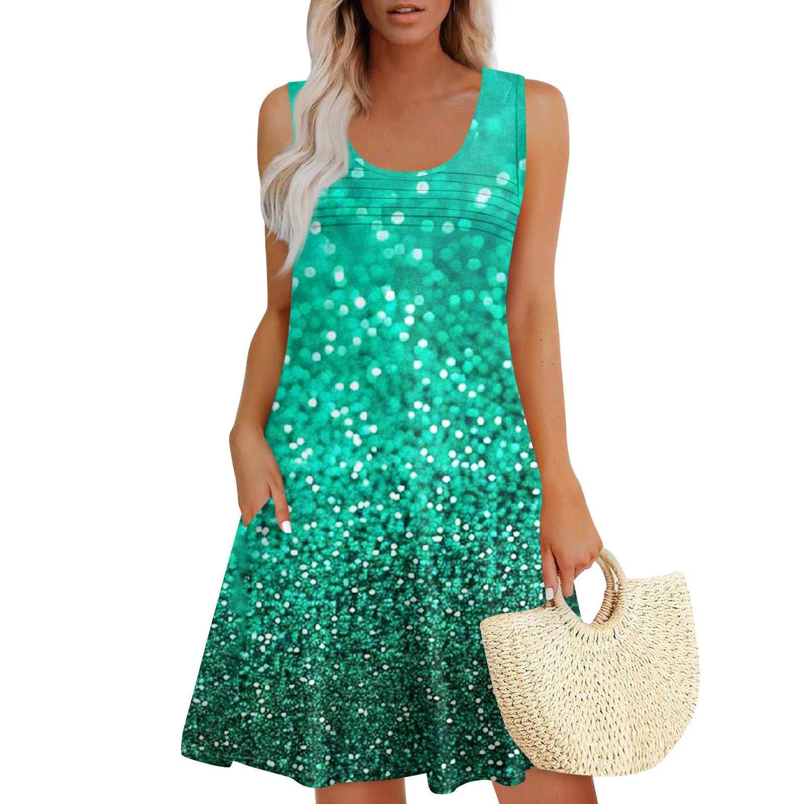 

Женские летние платья, свободные сарафаны без рукавов с U-образным вырезом и карманами L