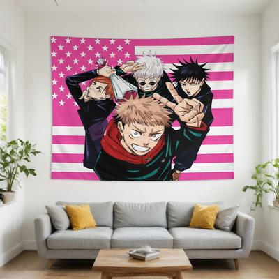 Anime Blanket Tapestry Viral TikTok Wall Hanging Soft Otaku Room Decor for Bedroom Dorm Trendy Wall Art