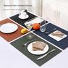 Double-Sided Luxury Nordic Leather Table Mat: Waterproof, Oil-Proof, Heat-Insulating, Non-Slip, Rectangular Design