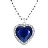 Nuova Collana Ciondolo Cuore d'Oceano Blu Titanic Stile Europeo e Americano Scintillante Moda Zircone Amore Eterno Maglione Rosso Cha